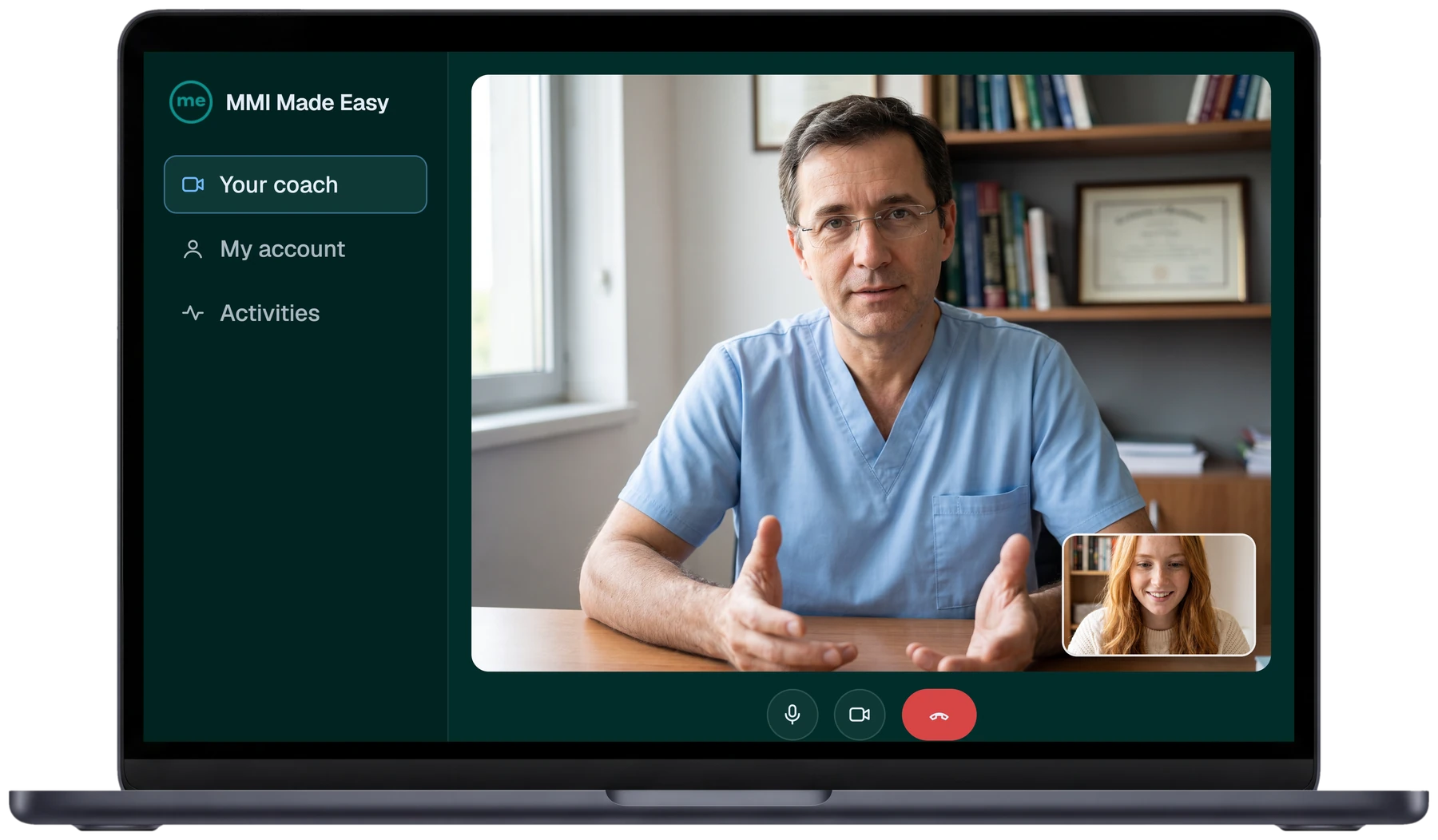 A live one-on-one coaching session on a laptop